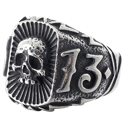 2023 Skull Ring Cool Evil Death Punk Rock Stainless Steel Rings Aly Style Jewelry - style: R1021