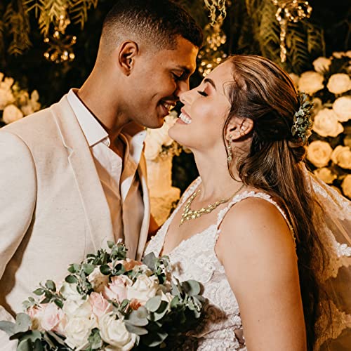 Rhinestone Bridal Jewelry Sets for Women Crystal Necklace Earrings Bracelet Set Silver-Tone Wedding Bridal Bridesmaid Gifts fit with Wedding Dress - color: C:3pcs-Champagne Tone Necklace + Earrings + Bracelet set