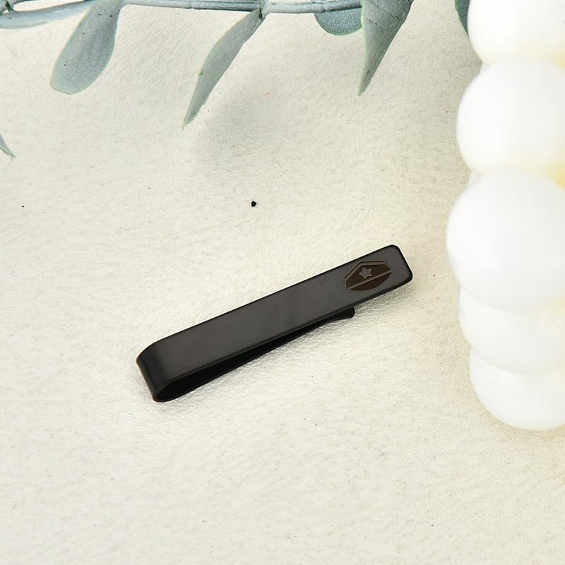 Mens Airplane Tie Clip for Boyfriend Husband Son Flight Attendant Accessories for Men - style: Black Police