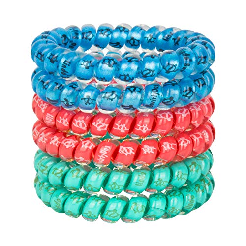 Lindo Large Swirlydo Coil Hair Ties (Turtle, 6 Pack) | Premium Waterproof Coil Hair Ties, No Pony Line, No Headaches, No Slip, Strong Gentle Accessory for Women, Multi-colored - color: Turtle