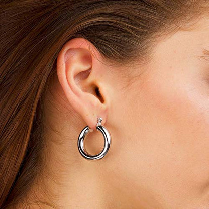 M MOOHAM Hoop Earrings for Women, Hypoallergenic 14K Gold Plated Earrings | Gold Plated Hoop Earrings Set for Sensitive Ears, Earring Stack for Women Trendy, Jewelry Gifts Lightweight 13-60mm - color: 2pcs-13mm-silver-plated