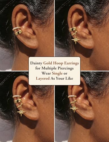 Sanfenly Ear Cuffs Earrings for Women Non Piercing | 14K Gold Plated Ear Cuffs for Non Pierced Ears, Hypoallergenic Clip on Earrings Cartilage Earring, Fake Ear Piercings - color: 14K Gold Plated-Chunky