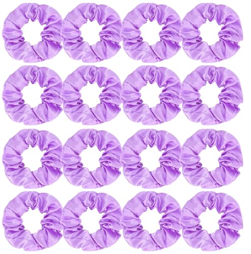 Semato 16 Pcs Satin Scrunchies Bridesmaid Proposal Gifts Hair Ties Scrunchies for Women Girls Bachelorette Party Favors (Lavender) - color: lavender