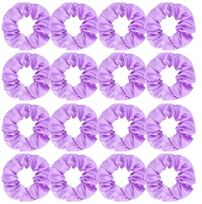 Semato 16 Pcs Satin Scrunchies Bridesmaid Proposal Gifts Hair Ties Scrunchies for Women Girls Bachelorette Party Favors (Lavender) - color: lavender