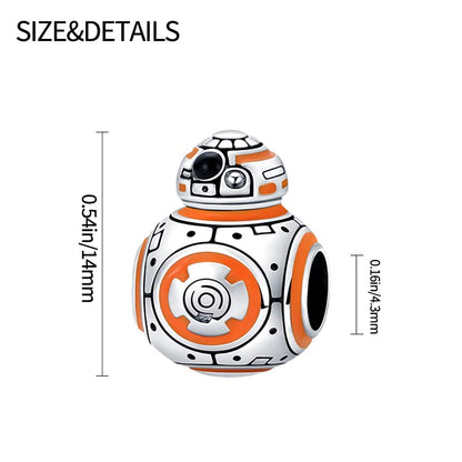 LIGHTDOG 925 Sterling Silve Charms fits Pandora Bracelets Necklace,5A Zircon Dangle Pendant Bead,Mother's Day Gift Jewelry Beads for Women - style: BB8 Charm
