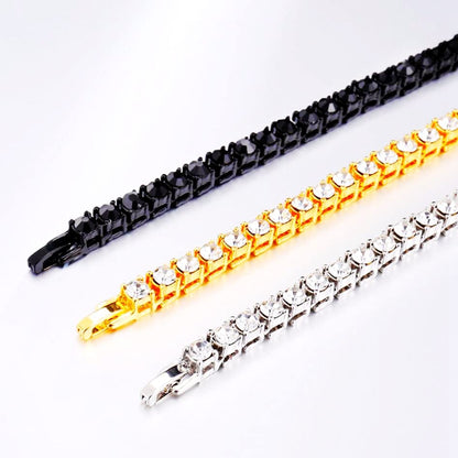 HH BLING EMPIRE 14K Gold and Silver Bracelets Diamond Tennis and Cuban Link Bracelet for Men Women Hip Hop Jewelry - color: 1 row tennis-Silver, size: 8.5"