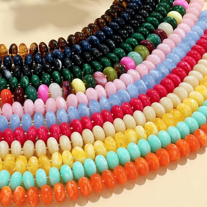 Elegance 11 designs Colorful Chunky Beaded Necklace for Women,Thick Acrylic Disc Bead Choker Statement Necklace Cute Trendy Necklaces Jewelry Gifts for Women - color: Azure