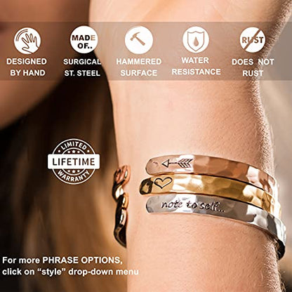 Bracelet - Gifts for Women – Inspirational, Friendships, Love, Mom, Daughters, Sisters, Christian, Graduations, Memorials & Wedding Gifts – 100+ Phrases – Stainless Steel, Gift Ready - color: BADASS Gift - Best F##king Bitches