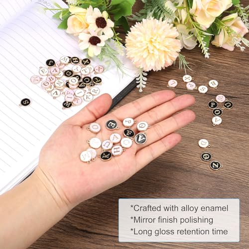 MECCANIXITY Alphabet Enamel Letter Charm Jewelry Charm Pendant for Jewelry Making, Bracelet, Craft - style: U
