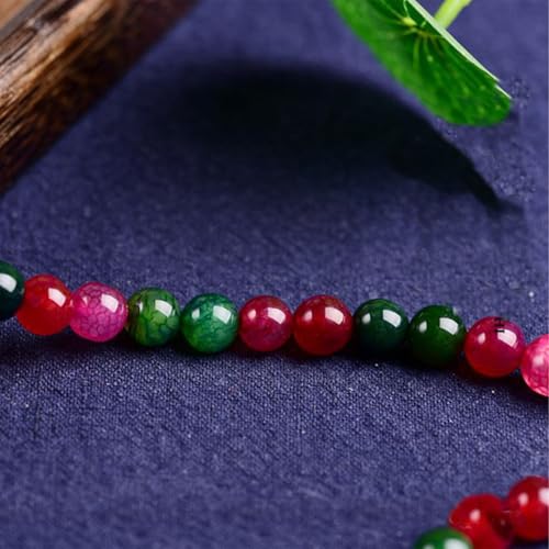 Natural Stone&925 Sterling Silver/18K Gold Anklet,│4MM│9-12 in│, Hand Woven, Adjustable Size - color: Colourful Tourmaline Anklet，4MM