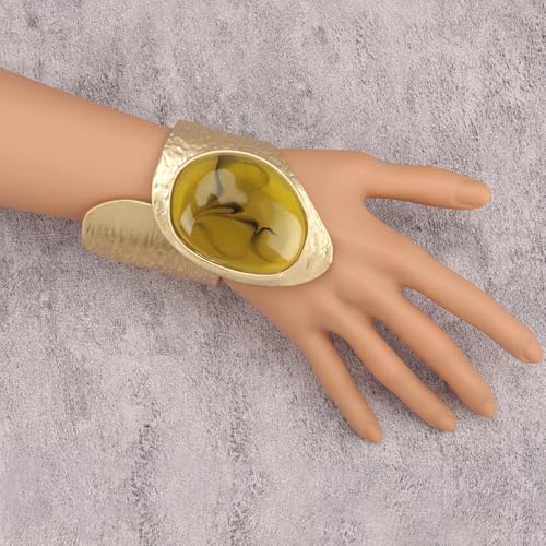 Gold Cuff Bracelet for Women Chunky Bracelet Statement Bracelet | Chunky Bangle Bracelets for Women Silver Beaded Open Bangle Stackable Stretch Bead Bracelet Boho Jewelry Gift for Wife Couple - style: Cuff Bangle Bracelets for Women