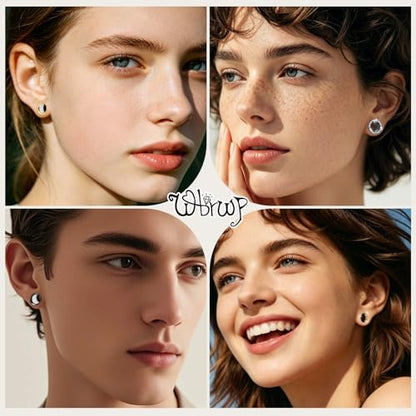 WBRWP Unisex Women 6pcs/8pcs-3pairs/4pairs Hollow Zircon Stainless Steel Screw Ear Plugs Tunnels with ZirconEar Plugs Tunnels - Ear Expander - Ear Gauges Stretcher Body Piercing 8g-5/8 - color: 4pc Black-2 with inside shining+2 with cz