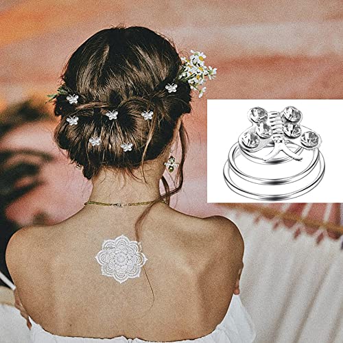 60 PCS 4 Shapes Gems Rhinestone Twister Hair Studs Set Diamond Spiral Pearl Flower Jewels Hair Pins Sticks for Wedding, Bridal, Prom, Party and Special Occasion, Butterfly - color: Butterfly