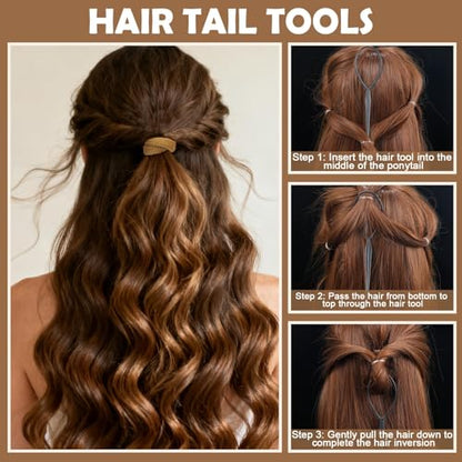 Brown Hair Accessories for Girls - 360 Pieces Cotton Toddler Hair Ties Brown Ponytail Holders, Hair Clips and Hair Tail Tools, Neutral Colors - color: Brown