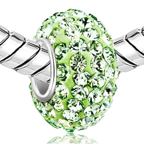 Adabele 1pc Solid 925 Sterling Silver Jan-Dec Birthstone Bead Charm - color: August