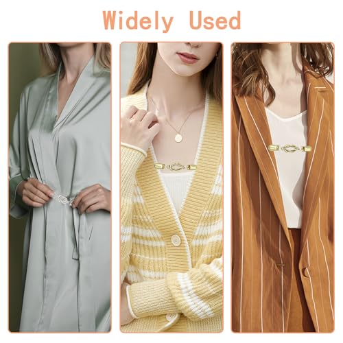 2-Piece Belt & Shirt Clip Vintage Skirt Clip for Cardigans, Sweaters, Shawls, Clothes, and Pants Tight Clips