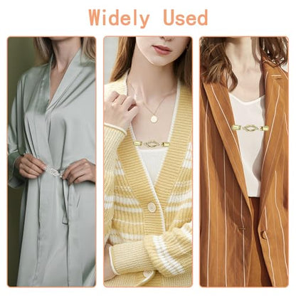 2-Piece Belt & Shirt Clip Vintage Skirt Clip for Cardigans, Sweaters, Shawls, Clothes, and Pants Tight Clips