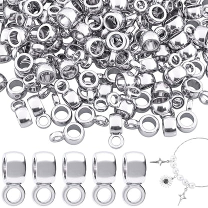 Joez Wonderful Links Bail Beads, Hypoallergenic Alloy Column Spacer Beads - color: Silver