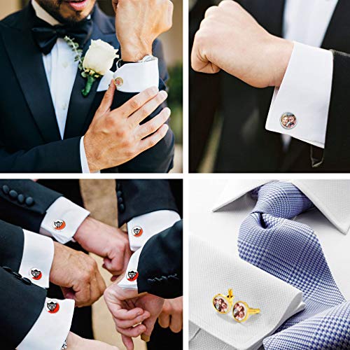 Custom4U Custom Photo Cufflinks for Men Father of the Bride Gifts - color: A-Photo-Steel