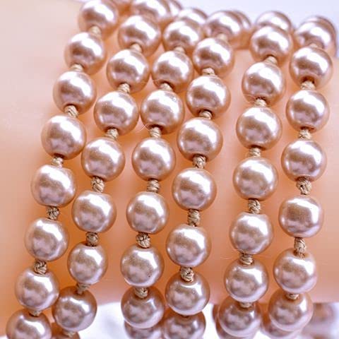 Pearl Necklaces for Women 60'' 70" Long Pearl Necklace 15.75'' Pearl Choker Necklace Chunky Bead Layered Faux Pearl Dangle Wedding Bridal 1920s Gatsby Christmas Costume Jewelry Gifts - color: Champagne-60''