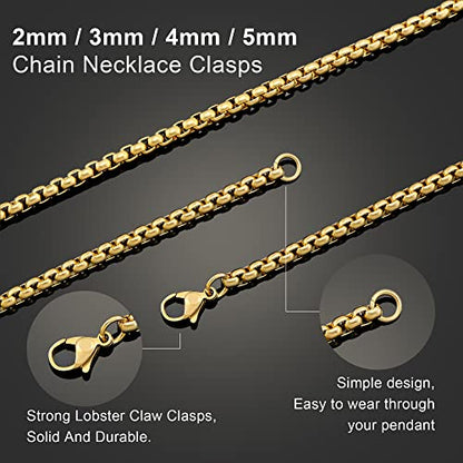 Mens Chain Necklaces, Stainless Steel Rolo Chain Necklace for Men & Women - color: 18K Gold Plated 4mm