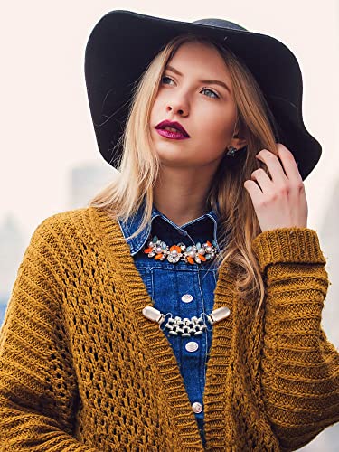 Hicarer 6 Pieces Vintage Shirt Dress Cardigan Clip, Waist Clip for Women, Sweater Shawl Brooch Jacket for Clothing - style: Simple Style