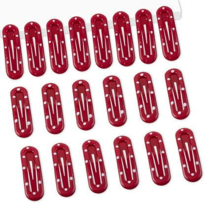20 PCS Small Rectangle Hair Barrettes For Women Non Slips Snap Clips For Thin Fine Hair,Bright Red,1.97 x 0.55Inch - color: Bright Red