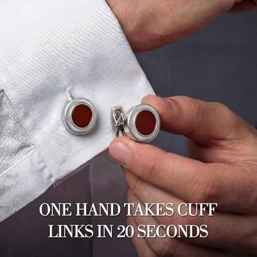 Tuxedo Cuff Links,Cufflinks for Men | Stainless Steel, Lead-Free and Nickel-Free, Gift Box Packed, Boyfriend Husband Father, Wedding Party Anniversary Birthday - color: Red