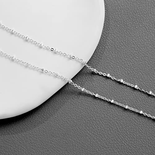 Dainty Simple Chain Anklet for Women 18k Gold/Silver Plated Summer Beach Beaded Evil Eye Moon Figaro Butterfly Satellite Cuban Pearl Flat Marina Anklet Gift - color: square dot-SL