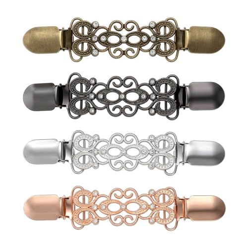 4 Pcs Waist Cinch Clips Vintage Dress Clips Retro Shirt Clip Decorative Sweater Clip to Tighten Dress for Women Shawl Cardigan Sweater Collar Pant