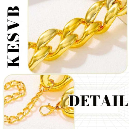 Chunky Choker Necklace Cuba Link Hip Hop Necklaces Punk Necklace Chain for Women - color: Gold