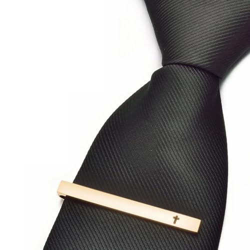 Unique Cross Tie Clips For Men Silver Black Gold Religious Christian Tie Clips For Men's Tie Accessories - style: gold cross tie clip