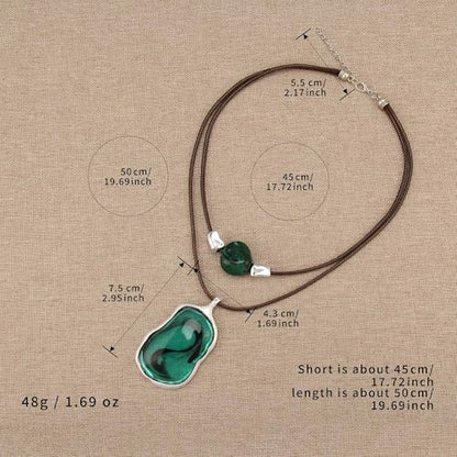 Bohemian Necklaces for Women Long Leather Necklace with Large Pendant Chunky Boho Hippie Jewelry Pendant Chocker Necklace - style: Large Boho Necklaces