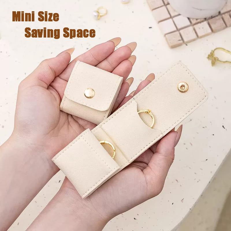 Mini Travel Jewelry Bag, Mini Travel Jewelry Roll Bag with Buckle, Jewelry Rolls (grey) - color: grey-1PCS