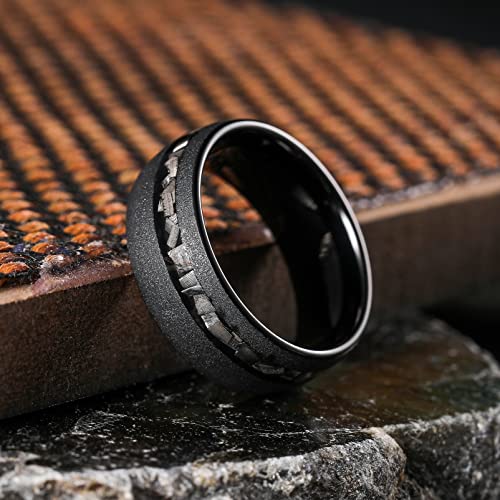 King Will 4mm 6mm 8mm Tungsten Carbide Wedding Band for Men Size 5-15 - color: Z-black dome