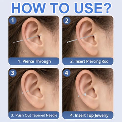 Medusa Piercing Jewelry, 9 Pack Threadless Nose Stud, 316L Surgical Steel Tragus Piercing Jewelry, Flat Back Nose Stud & Earrings Set 20G 18G 16G for Nose, Tragus, Cartilage, Lip, Medusa with Insertion Tool - color: silver