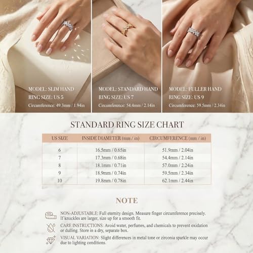 TOPGRILLZ Flower Band Rings for Women - 9 mm Cubic Zirconia Eternity Style Chunky Ring, Marquise and Round Stone, Fashion Jewelry Size 6-10 - color: Gold Tone