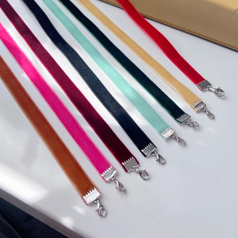 Black Choker Necklaces for Women 90s Red Black Velvet Choker Necklace Thick Thin Chocker Tube Heart Circle Choker Necklace Lace Tatto Collar Necklace Goth Choker Jewelry - style: B1-2