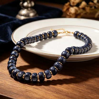AOZEL Chunky Resin Beaded Necklace for Women Colorful Bead | Summer Beach, Waterproof, Fade Resistant, Adjustable Length, Boho Statement, for Daily Wear & Gifting - color: Olive Green