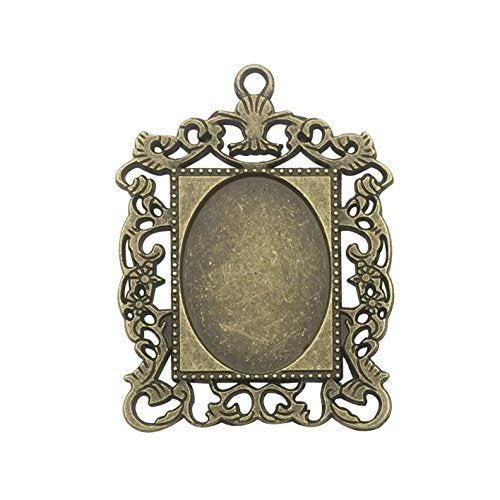 20pcs 18x25mm Oval Bezel Pendant Base Trays Cabochon Settings Trays Pendant Blanks 20pcs Mixed No Duplicate (M116) - color: M116