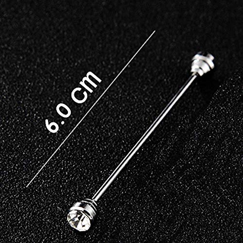4 Pcs Men's Crystal Collar Bar Pin Shirt Tie Necktie Pin Clip Clasp Cravat Pin Lapel Stick Brooch