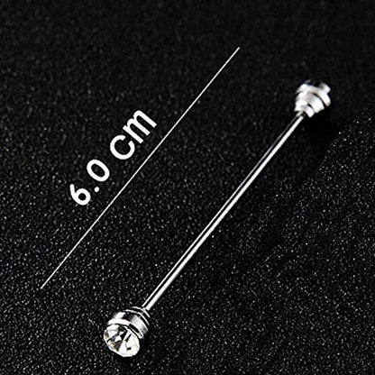 4 Pcs Men's Crystal Collar Bar Pin Shirt Tie Necktie Pin Clip Clasp Cravat Pin Lapel Stick Brooch