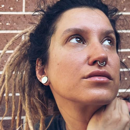 16G Septum Ring Hinged Septum Clicker Nose Ring Septum Piercing Jewelry - color: Circle-silver, size: 10mm