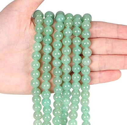 LAIDANLA Green Aventurine 6mm Natural Stone Beads Round Loose Gemstone for DIY Bracelet Necklace Earrings Jewelry Making Polishing Genuine Real Beading 96PCS 2 Strand 32" - color: H-Green Aventurine, size: 6mm