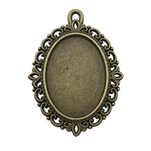 20pcs 18x25mm Oval Bezel Pendant Base Trays Cabochon Settings Trays Pendant Blanks 20pcs Mixed No Duplicate (M116) - color: M116