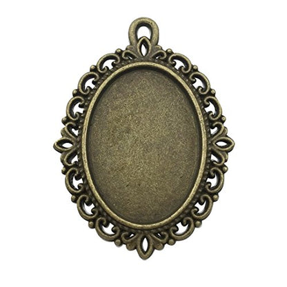 20pcs 18x25mm Oval Bezel Pendant Base Trays Cabochon Settings Trays Pendant Blanks 20pcs Mixed No Duplicate (M116) - color: M116