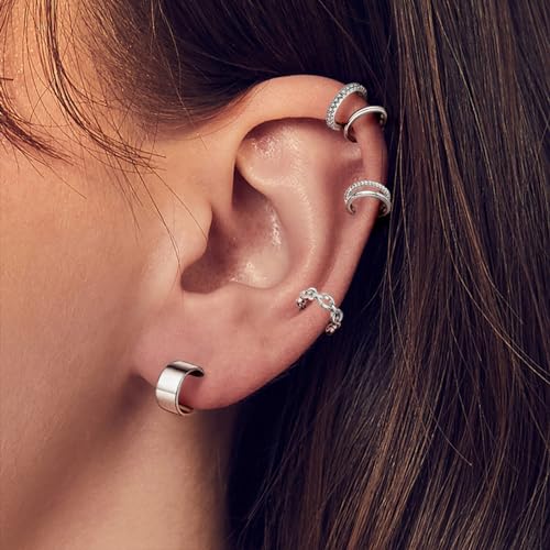Jewdreamer 16Pcs Ear Cuffs for Women Non Piercing | 14K Golded Silver Ear Cuffs Earrings Non Pierced Clips On Cartilage Earring Fake Earrings Lightweight - style: 16PCS Silver