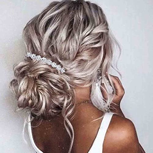 Crystal Bridal Hair Comb Silver Rhinestone Hair Piece Wedding Headpieces Bride Side Comb Wedding Hair Accessories for Bride and and Bridesmaids (Silver) - color: Silver