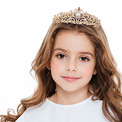 Crystal Tiara Crowns For Women Girls Princess Elegant Crown with Combs Women's Headbands Bridal Wedding Prom Birthday Party - color: Gold Crown 5PCS, size: 5Pcs