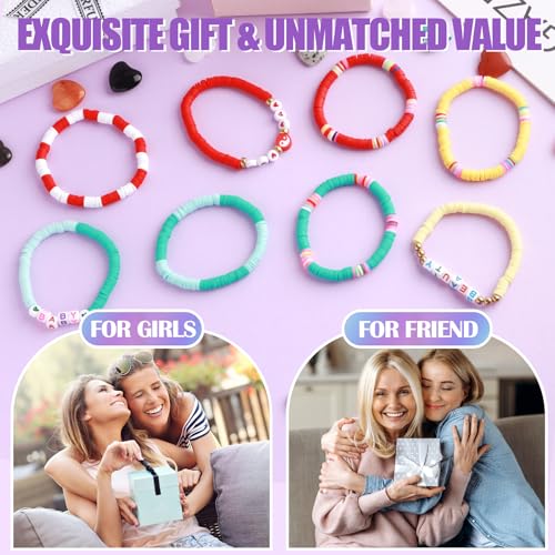 Friendship Bracelets Heishi Surfer Clay Bead Bracelets Set Stackable Beaded Preppy Jewelry Bracelets Friendship Boho Y2K Bracelets for Women Teen Girls Party Favors - color: Esthetics